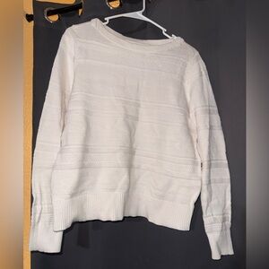 LOFT Women's Cream Crew Neck Sweater